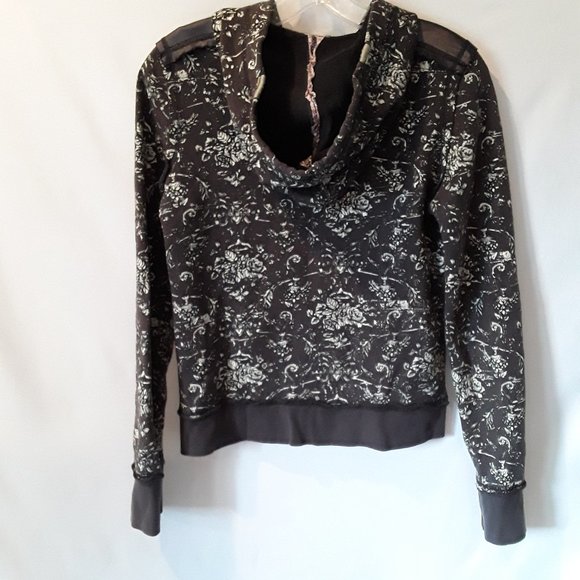 Miss Me brown tan floral hooded zip sweatshirt - Picture 10 of 10